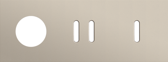 Plaque trpl h71 pr prise + commut dbl + commut smpl,niko rocker steel champagne coated Niko Rocker