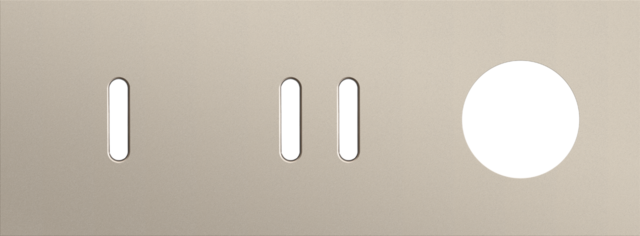 Plaque trpl h71 pr commut smpl + commut dbl + prise,niko rocker steel champagne coated Niko Rocker