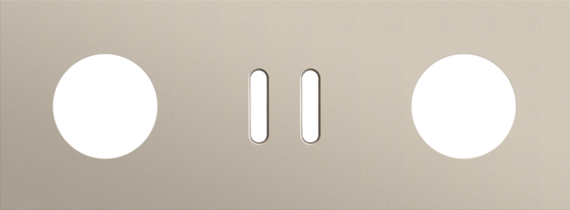 Plaque trpl h71 pr prise + commut dbl + prise,niko rocker steel champagne coated Niko Rocker