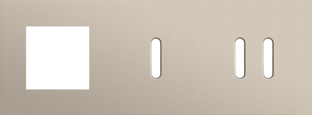 Plaque trpl h71 pr fct + commut smpl + commut dbl,niko rocker steel champagne coated Niko Rocker