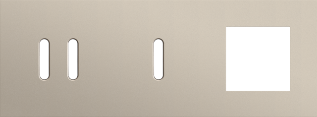 [NK166-56721] Plaque trpl h71 pr commut dbl + commut smpl + fct,niko rocker steel champagne coated Niko Rocker