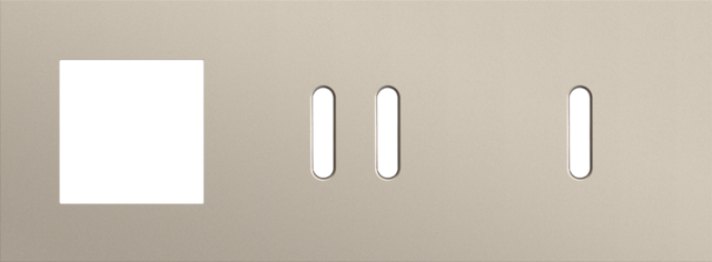 Plaque trpl h71 pr fct + commut dbl + commut smpl,niko rocker steel champagne coated Niko Rocker