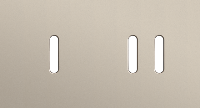 Plaque dbl h71 pr 1 commut smpl + 1 commut dbl,niko rocker steel champagne coated Niko Rocker