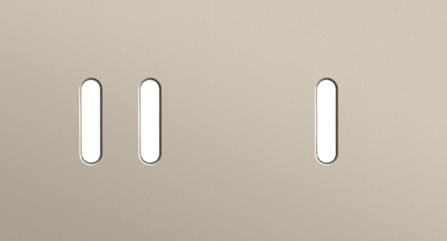 Plaque dbl h71 pr 1 commut dbl + 1 commut smpl,niko rocker steel champagne coated Niko Rocker