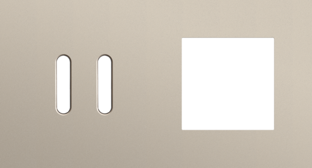 Plaque dbl h71 pr commut dbl + fct,niko rocker steel champagne coated Niko Rocker