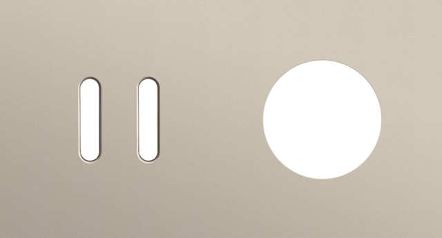 Plaque dbl h71 pr 1 commut dbl + 1 prise,niko rocker steel champagne coated Niko Rocker