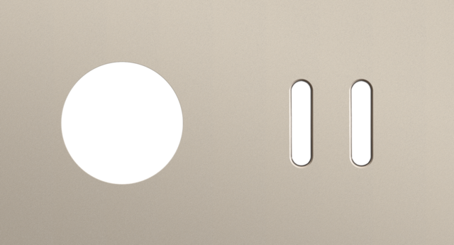 Plaque dbl h71 pr 1 prise + 1 commut dbl,niko rocker steel champagne coated Niko Rocker