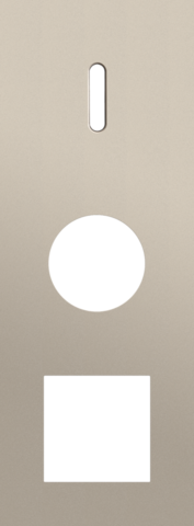 Plaque trpl v71 pr commut smpl + prise + fct,niko rocker steel champagne coated Niko Rocker