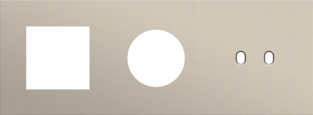 Plaque trpl h71 pr fct + prise + commut dbl,niko toggle steel champagne coated Niko Toggle