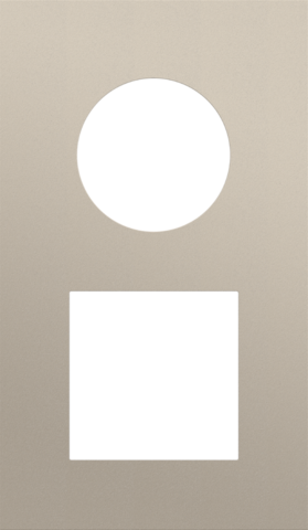 Plaque dbl v60 pr prise + fct,niko r&t steel champagne coated