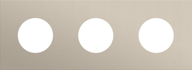 Plaque triple 71 pr 1 prise,niko r&t steel champagne coated