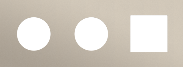 Plaque trpl h71 pr 2 prises + fct,niko r&t steel champagne coated