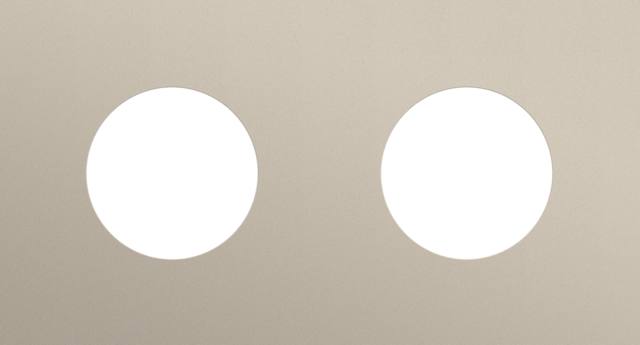 Plaque dbl 71 pr 2 prises,niko r&t steel champagne coated