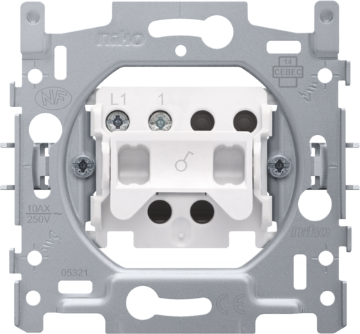 Socle interrupteur (à témoin) unipolaire 10a, bornes à vis