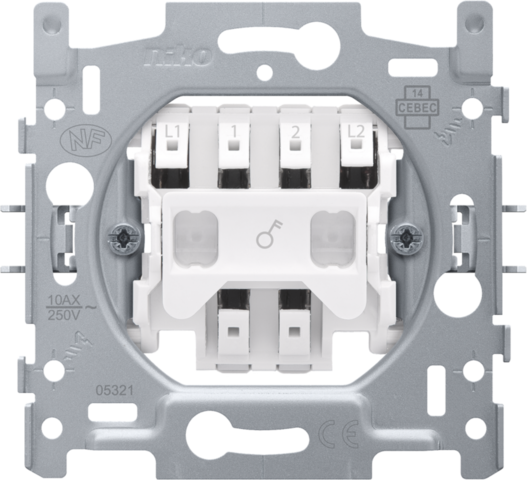 [NK170-01205] Socle interrupteur (à témoin/tirette) bipol. 10a, conn. rapide