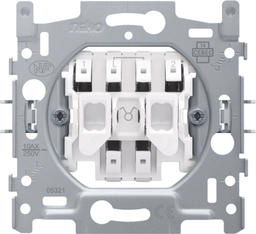 Socle pour interrupteur double allumage, 10 A, bornes à connexion rapide