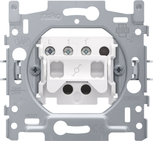 Socle interrupteur (à tirette) va-et-vient 10a, bornes à vis