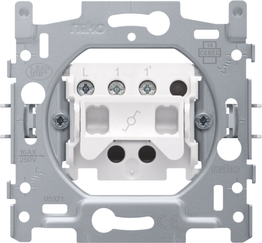 Socle interrupteur (à tirette) va-et-vient 16a, bornes à vis