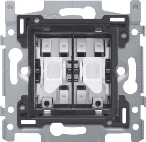 Socle bouton double no/nf, connex. rapide, niko rocker toggle