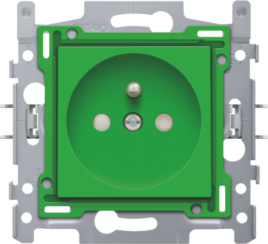 Prise avec broche de terre, 28,5mm, assemblée, vis green Niko Original