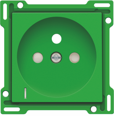 Set de finition prise avc indicat. tension, broche terre, 28,5mm green Niko Original