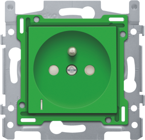 Prise, indication de tension, broche de terre, 28,5mm, vis green Niko Original