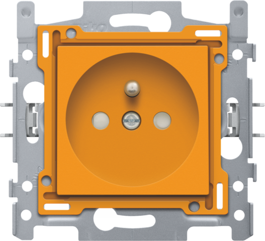 Prise avec broche de terre, 28,5mm, assemblée, vis orange Niko Original