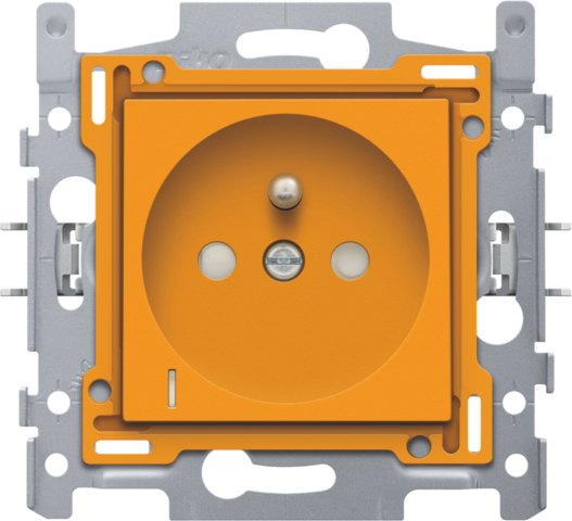 Prise, indication de tension, broche terre, 28,5mm, conn. rapide orange Niko Original