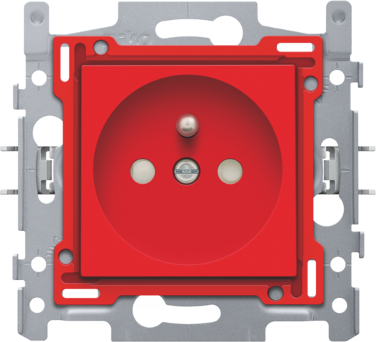 Prise avec broche de terre, 28,5mm, assemblée, vis red Niko Original