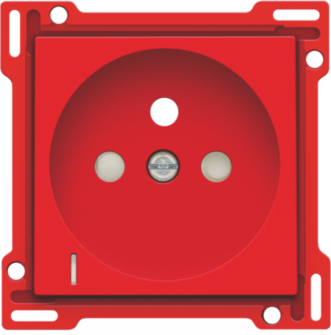 Set de finition prise avc indicat. tension, broche terre, 28,5mm red Niko Original