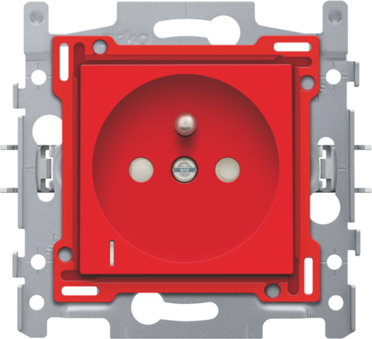 Prise, indication de tension, broche terre, 28,5mm, conn. rapide red Niko Original