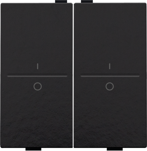 Touche double i/0 pour interrupteur/bouton sans fil à 4 contacts piano black coated Bakelite® piano black Niko Home Control