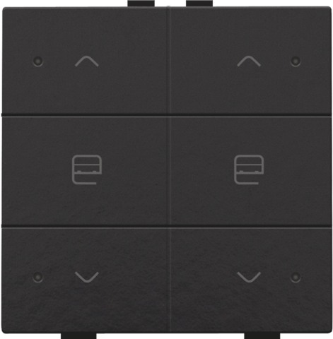 Commande de moteur double avec led pour niko home control Bakelite® piano black Niko Home Control