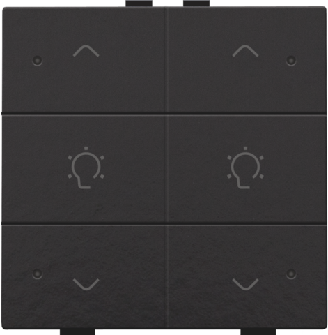 Commande de variateur double avec led pour niko home control Bakelite® piano black Niko Home Control