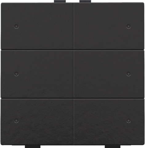 Bouton-poussoir sextuple avec led et capteurs de confort piano black coated Bakelite® piano black Niko Home Control