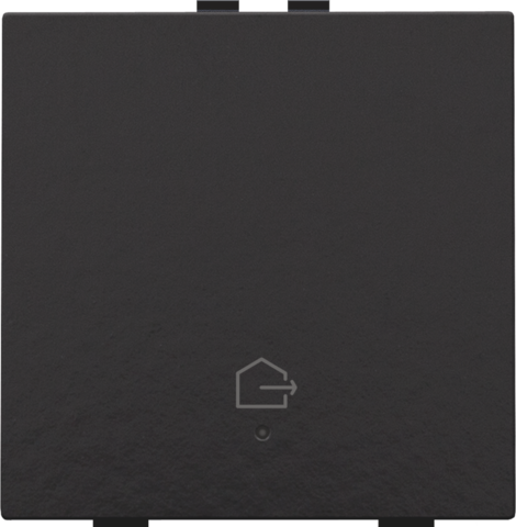 Bouton-poussoir simple avec led, capteurs de confort et symbole Bakelite® piano black Niko Home Control