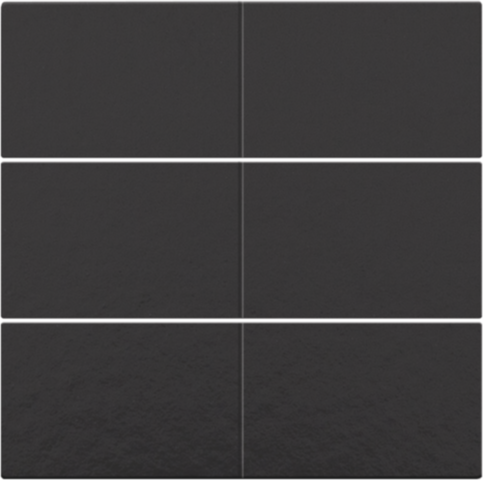 Set de finition bouton-pouss. sextuple, libre de potentiel 24v Bakelite® piano black Niko Pure