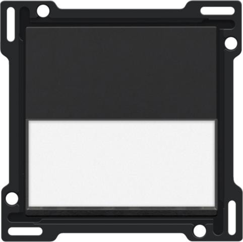 Set de finition avec étiquette pour interrupteur/bouton simple piano black coated Bakelite® piano black