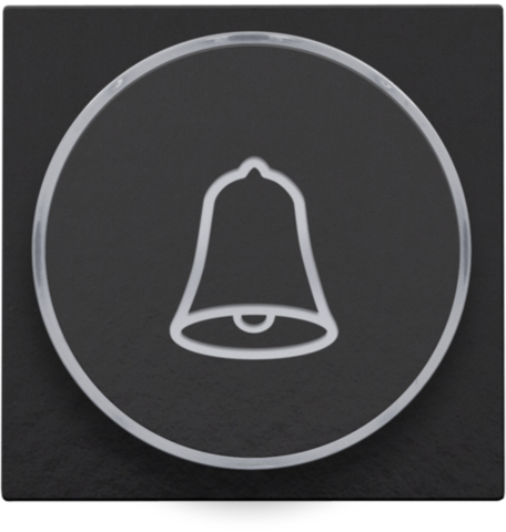 Finition, symbole sonnette, pr bouton-poussoir 6a avec culot e10 piano black coated Bakelite® piano black Niko Pure