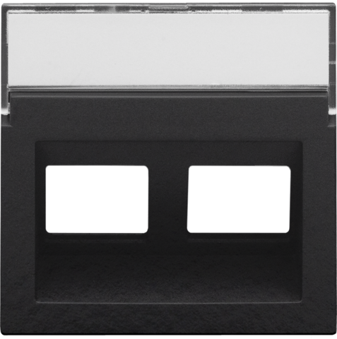 Enjoliveur data 2x rj, sortie oblique Bakelite® piano black Niko Pure