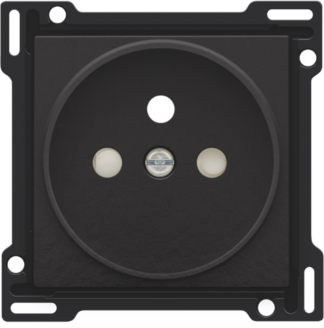 Set de finition prise avec broche de terre, 21mm Bakelite® piano black