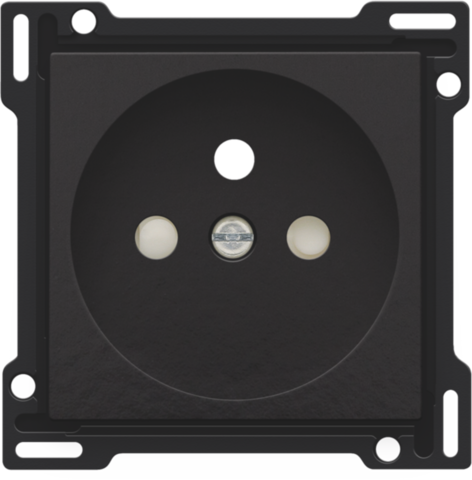 Set de finition prise avec broche de terre, 28,5mm piano black coated Bakelite® piano black