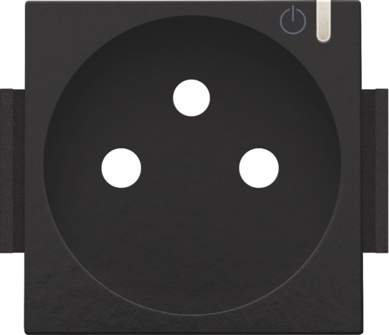 Set de finition prise conn., touche de commande, broche de terre piano black coated Bakelite® piano black Niko Home Control