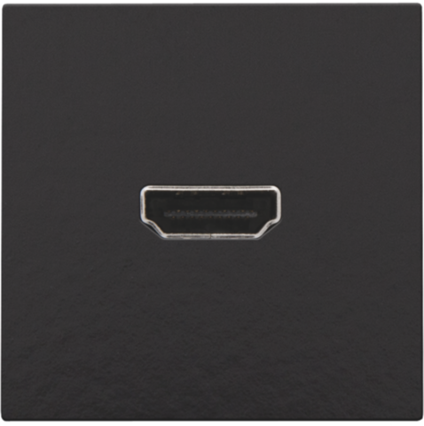 Set de finition avec prise hdmi/hdmi Bakelite® piano black Niko Pure