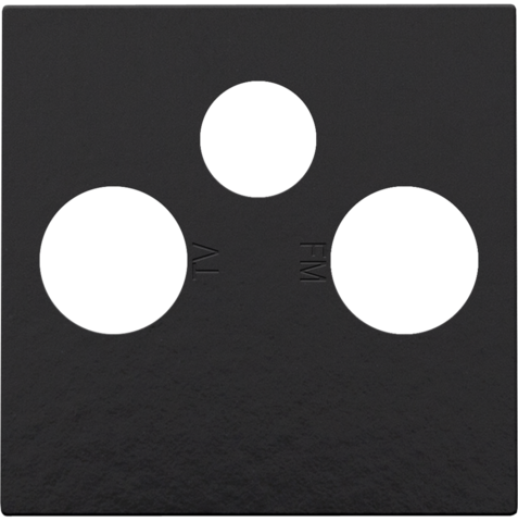 [NK200-69551] Set de finition 2 conn. coax. simples tv/fm et 1 conn. satellite Bakelite® piano black Niko Pure