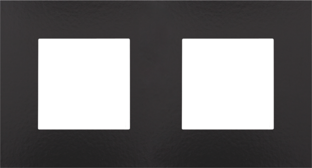 Plaque de recouvrement double avec 71mm d'entraxe Bakelite® piano black Niko Pure