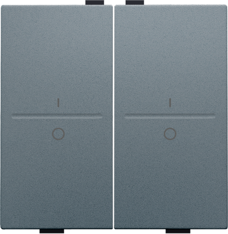 Touche double i/0 pour interrupteur/bouton sans fil à 4 contacts blue grey coated Niko Home Control