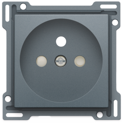 Set de finition prise avec broche de terre, 28,5mm blue grey coated