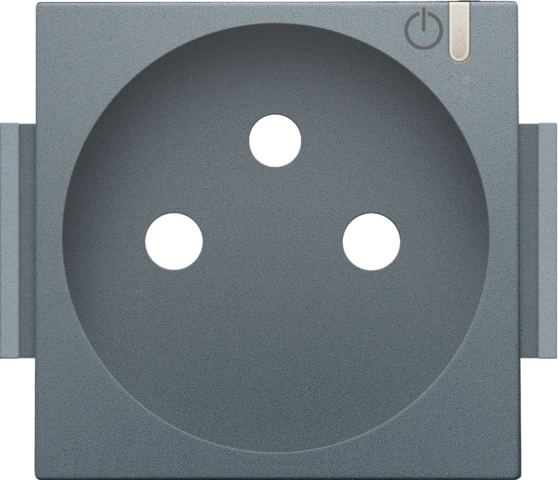 Set de finition prise conn., touche de commande, broche de terre blue grey coated Niko Home Control