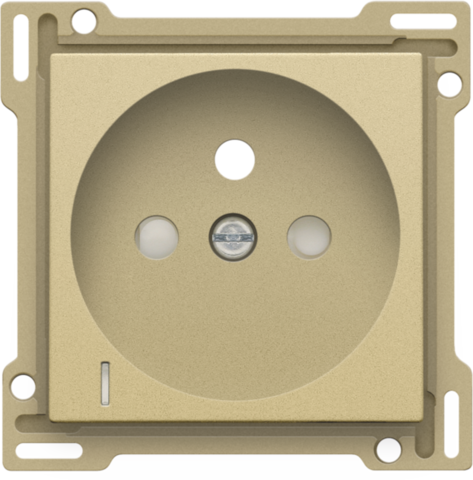 Set de finition prise avc indicat. tension, broche terre, 28,5mm gold coated Niko Original